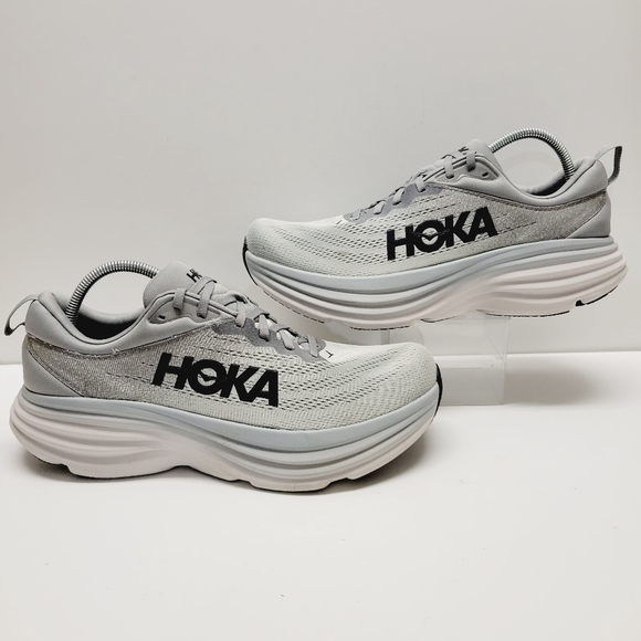 Hoka Men's Bondi 8 Running Sneaker Sharkskin Harbor Mist Size 12.5 - Picture 13 of 13